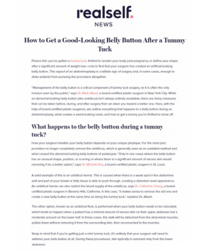 3.30 How to Get a Good-Looking Belly Button After a Tummy Tuck