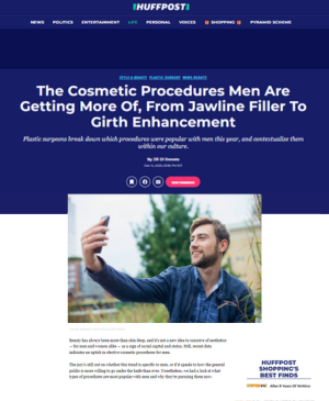 Huff Post - The Cosmetic Procedures Men Are Getting More Of,